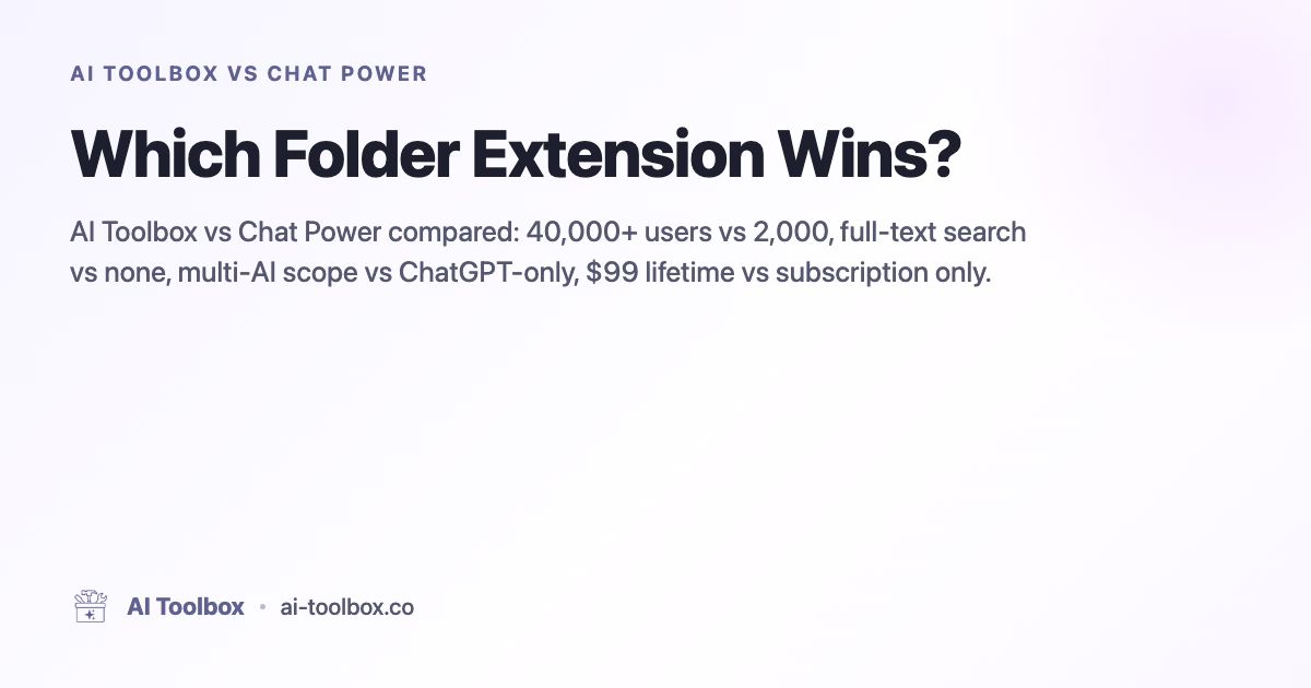 AI Toolbox vs Chat Power: Which Folder Extension Wins?