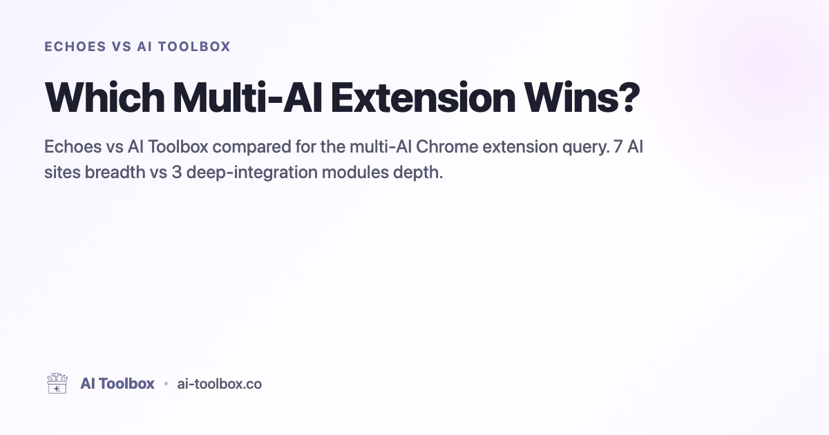 Echoes vs AI Toolbox: Which Multi-AI Extension Wins?