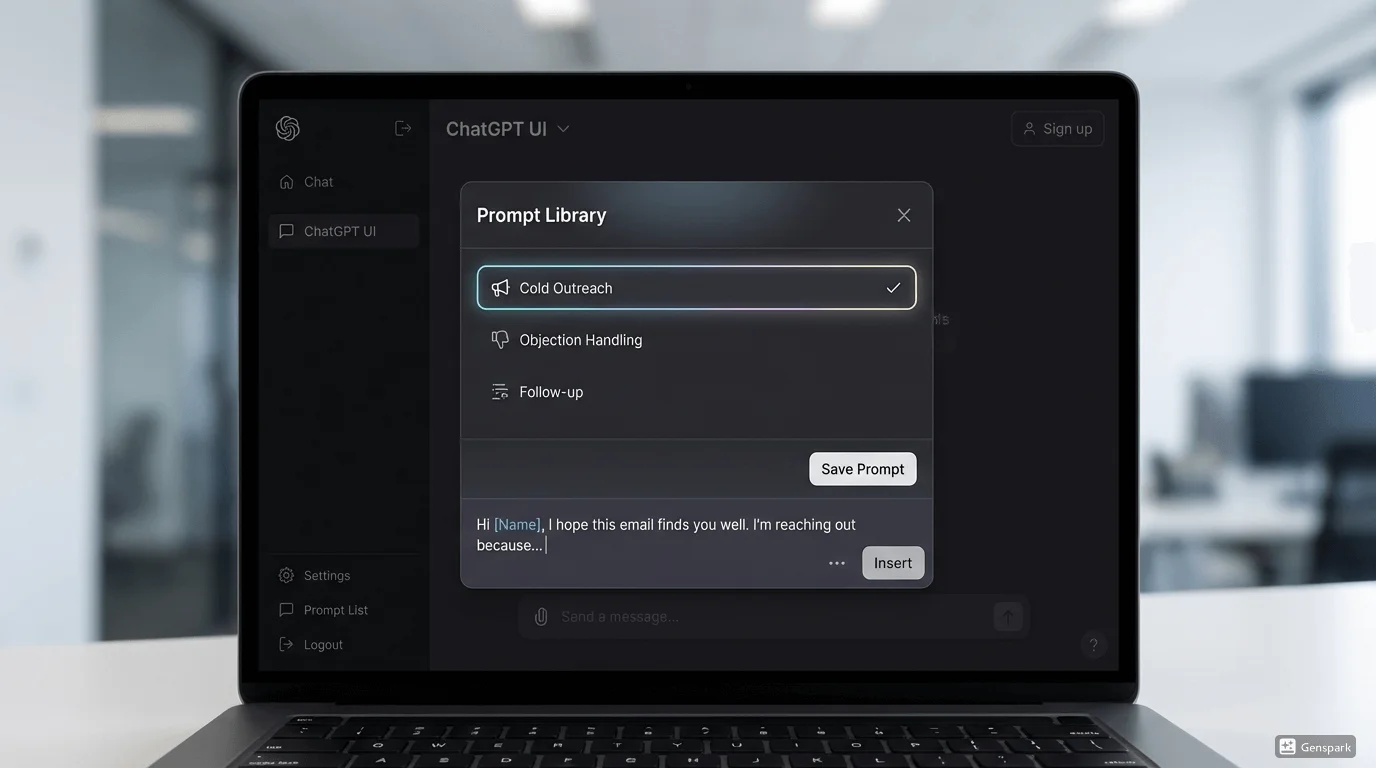 Using Prompt Library in ChatGPT Toolbox for sales scripts