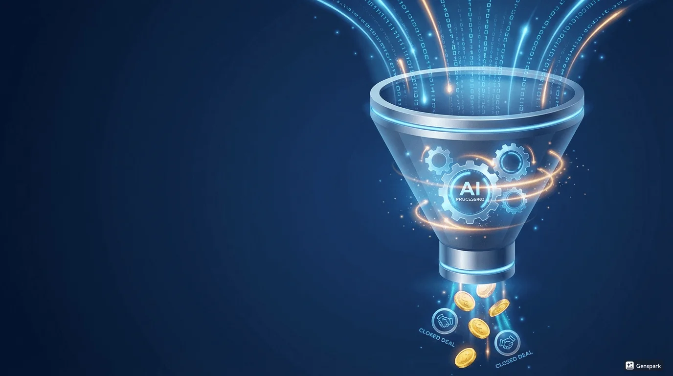 AI-powered sales funnel illustration