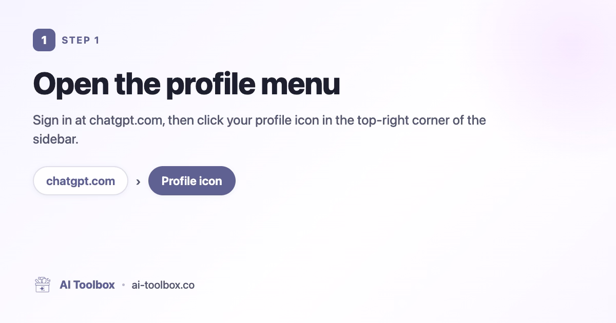 Step 1 of finding your ChatGPT account email: open chatgpt.com and click the profile icon