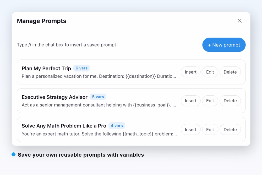 AI Toolbox prompt library with saved recurring research prompts for Grok